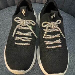 Skechers Black and White Kids Sneakers